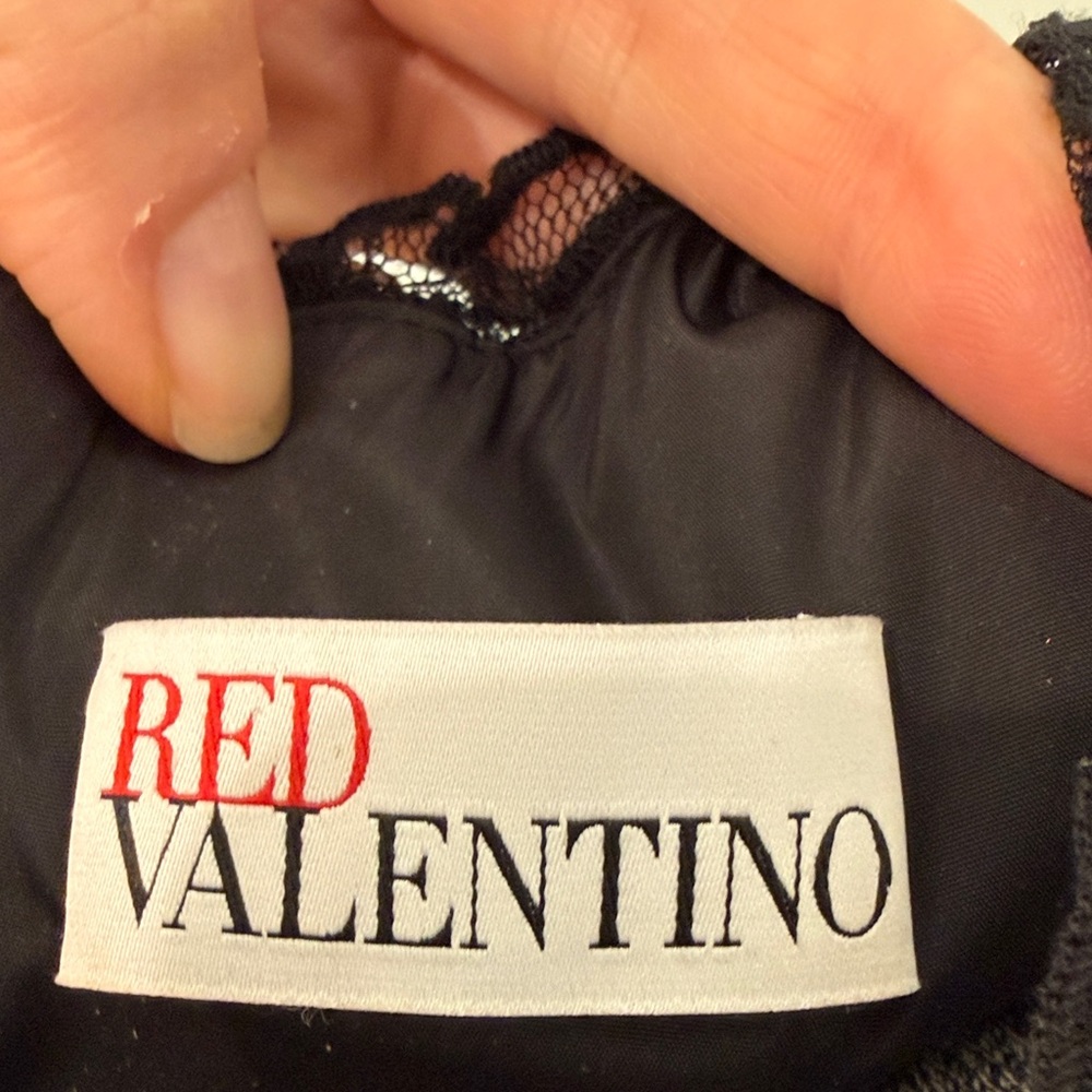 RED Valentino Black Textured Mini Dress - Picture 3 of 12